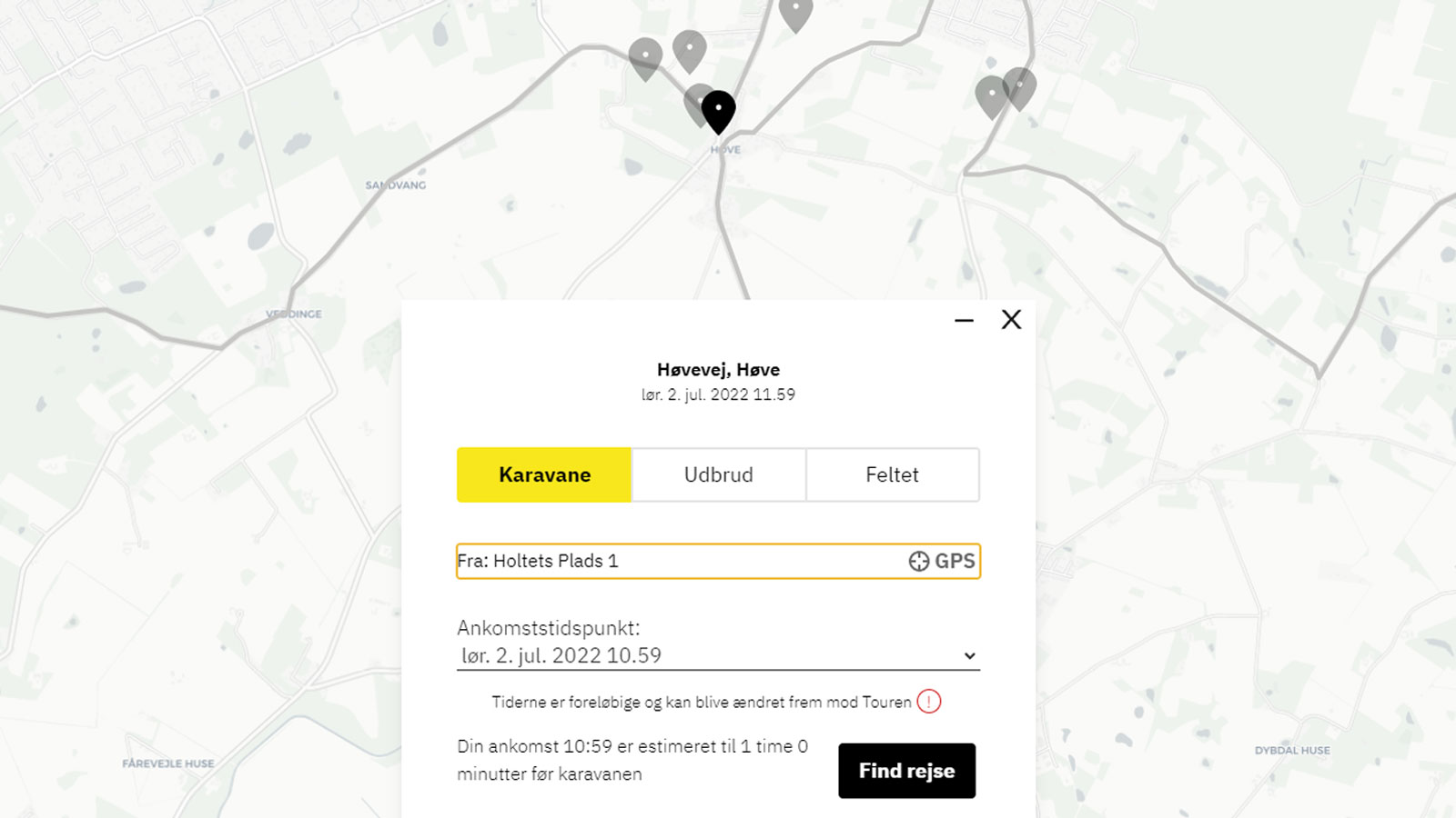 Offentlig transport | Rejseplan | Tour de France | 2022 | 2. etape | Odsherred | Sjælland | Danmark